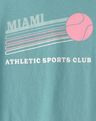 Girls 'Miami Sports Club' Graphic Tee - Blue