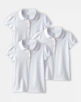 Toddler Girl 3-Pack Uniform Polo Shirts - White
