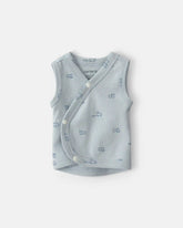 Baby Boy Train Side-Snap Tank - Blue