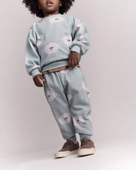 Toddler Wide-Arm Sweatshirt in Rain Cloud Print - Pale Blue