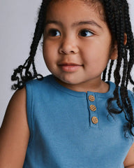 Toddler Henley Tank - Blue