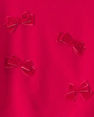 Girls Bow Pullover Sweatshirt - Red