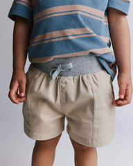 Toddler Boy Long-Line Shorts - Tan
