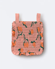 Toddler Girl Smocked Bib Top in Clementine Grove Print - Light Pink