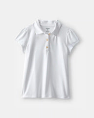 Girls 3-Pack Uniform Active Polo Shirts - White
