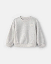 Toddler Girl 'Let's Play' Fleece Pullover Sweatshirt - Grey