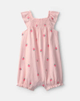 Baby Girl Strawberry Romper - Pink