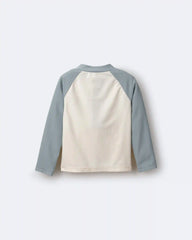 Toddler Boy Hang Out, Have Fun' Half-Zip Long-Sleeve Rashguard - Pale Blue/Cream