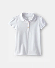 Toddler Girl 2-Pack Uniform Polo Shirts - White
