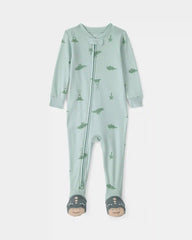 Toddler Dinosaur 100% Cotton Snug Fit 1-Piece Pajama - Green