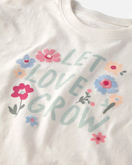 Girls Organic Cotton 'Let Love Grow' Boxy Tee