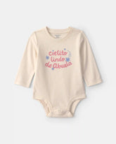Baby Girl 'Cielito Lindo De Abuela' Long-Sleeve Graphic Bodysuit - Cream