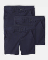 Toddler Girl 3-Pack Uniform Ponte Knit Shorts - Navy