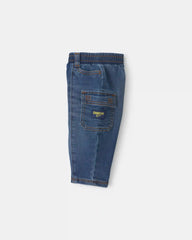 Baby Boy Denim Cargo Jeans - Medium Wash