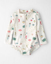 Baby Girl Recycled Rashguard Swimsuit in Under the Sea