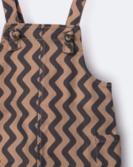 Toddler Chevron Knot-Tie Overalls - Tan