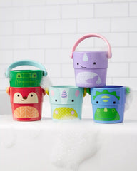 Zoo Stack & Pour Buckets Baby Bath Toy
