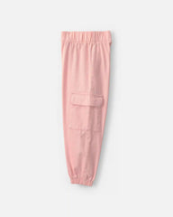 Toddler Girl 2-Piece 'Happy' Striped Twill Long-Sleeve Top & Pant Set - Pink/Cream