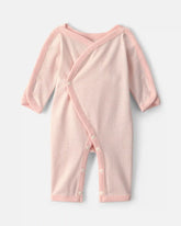 Baby Girl Striped 100% Cotton Sleep & Play Pajama - Pink