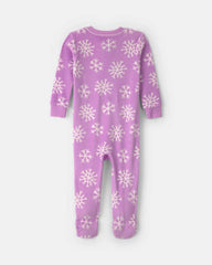 Baby Girl 1-Piece Penguin 2-Way Zip DreamPlush Snug Fit Footed Pajama - Purple
