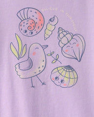 Toddler Girl 'Believe In Your-Shellf' Graphic Tee - Purple