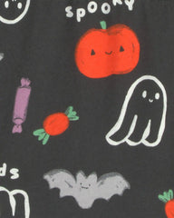 Girls Halloween Long-Sleeve Dress - Black/Orange