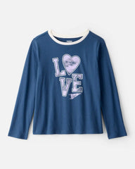 Girls Love Club Long-Sleeve Graphic Tee - Blue