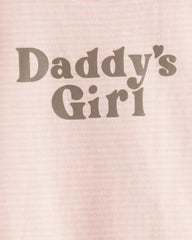 Baby Girl 'Daddy's Girl' Short-Sleeve Graphic Bodysuit - Pink