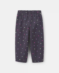 Toddler Girl Heart Twill Pull-On Pants - Black