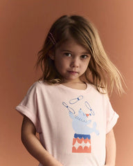 Toddler Girl Breezy High-Low Top in Circus Print - Pink