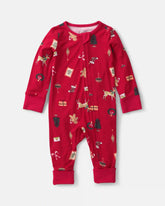 Baby Christmas PurelySoftâ„¢ 2-Way Zip Sleep & Play Pajamas - Red