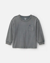 Toddler Boy Mineral Wash Long-Sleeve T-Shirt - Grey