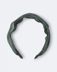 Toddler Girl Checkered Chiffon Headband - Green
