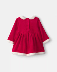Baby Girl 2-Piece Christmas Long-Sleeve Dress Set - Red