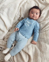 Baby Boy 2-Piece 'Hello Baby' Long-Sleeve Top & Pant Set - Blue