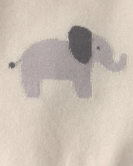 Baby 2-Piece Elephant Short-Sleeve Sweater Top & Short Set - Ivory