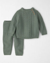 Baby 2-Piece Organic Cotton Cable Knit Top & Pant Set