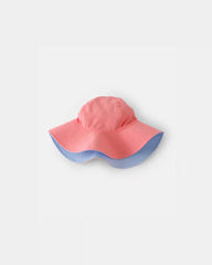 Toddler Girl Reversible Swim Hat - Coral/Blue