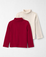 Toddler Girl 2-Pack Organic Cotton Ribbed Mock Neck Tops