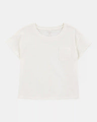 Girls Short-Sleeve Pocket Tee - White