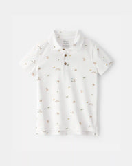 Toddler Boy 2-Piece Polo Shirt & Short Set - White/Blue