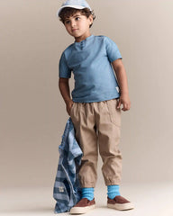 Toddler Boy Henley Tee - Blue