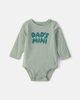 Baby Boy 'Dad's Mini' Long-Sleeve Graphic Bodysuit - Green