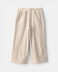 Toddler Girl Heart Fleece Drawstring Pants - Cream