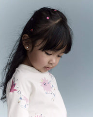Toddler Girl Skiing Abstract Long-Sleeve Relaxed Graphic Tee - Cream