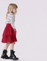 Toddler Girl Avenue Twirlâ„¢ Tiered Midi Skirt with Tulle - Red