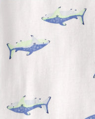 Baby Boy 3-Piece Shark Striped Outfit Set - Blue/White