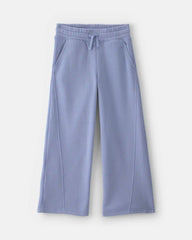 Girls Fleece Wide-Leg Active Pants - Blue