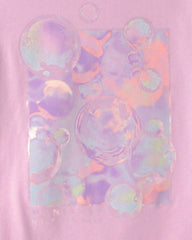 Girls Bubble Oversized Graphic Tee - Pink