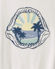 Kids Shark Fossil Graphic Tee - Ivory